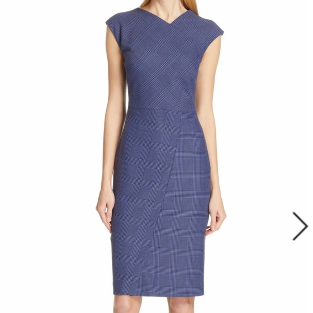 BOSS Dechesta Glen Plaid Sheath Dress